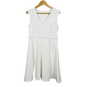 Sandra Darren Sleeveless Fit & Flare Dress Ivory Career Casual DIY - 10